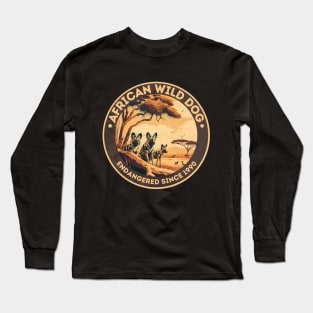 African Wild Dog Endangered Species Long Sleeve T-Shirt